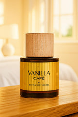 Bath and Body Works Vanilla Café gift-ready packaging emphasizing an elegant fragrance experience.