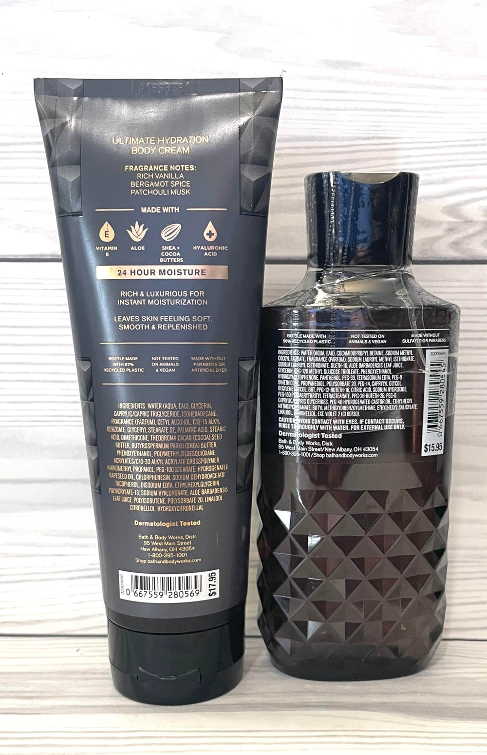 Bath & Body Works Vanilla Noir 3-in-1 Wash for hair, face, and body with aloe