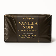 Bath & Body Works Vanilla Noir cleansing bar close-up highlighting creamy lather
