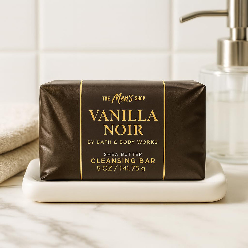 Bath & Body Works Vanilla Noir cleansing bar in shower use spa like routine