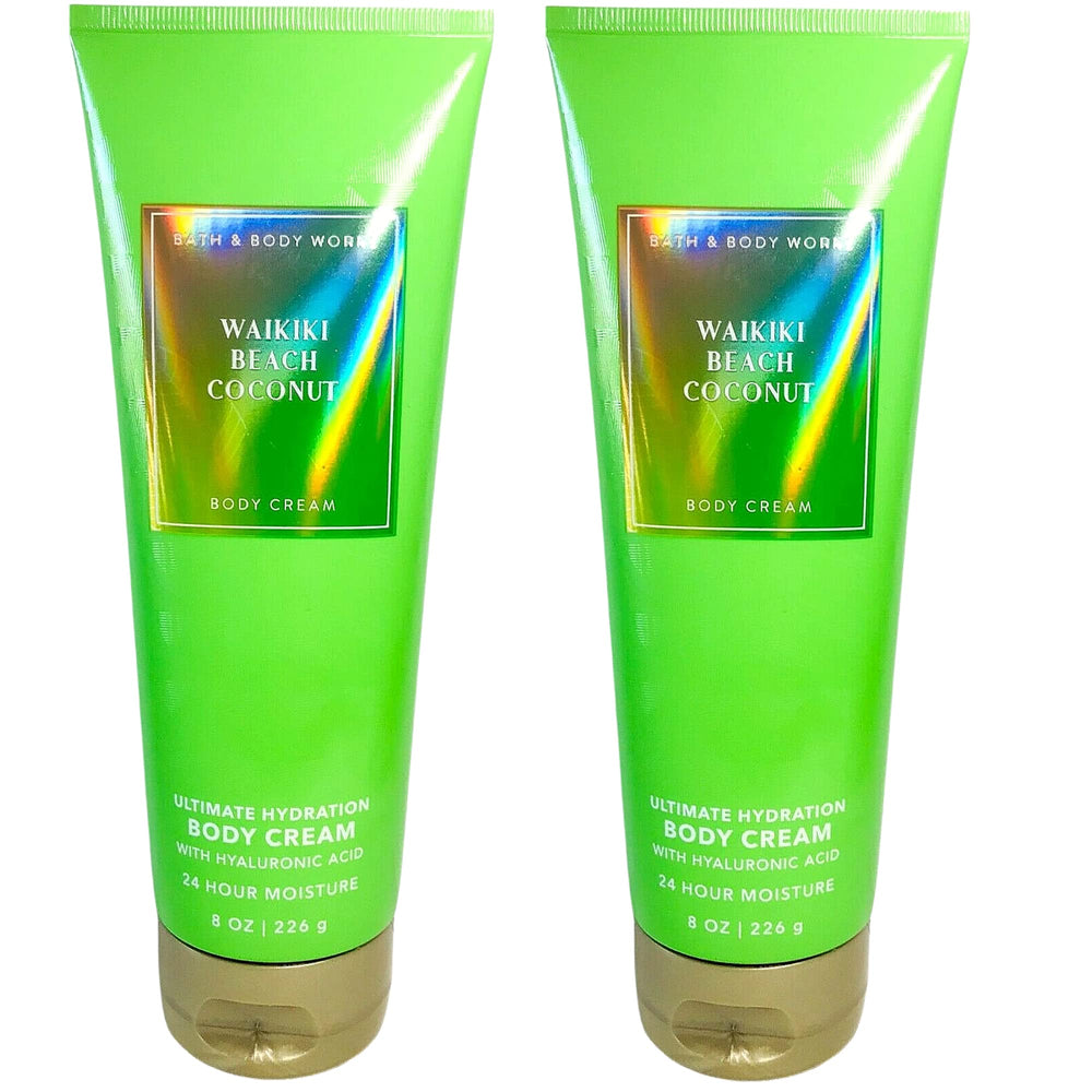 Bath & Body Works Waikiki Beach Coconut 8oz bottle with rich hydration formula