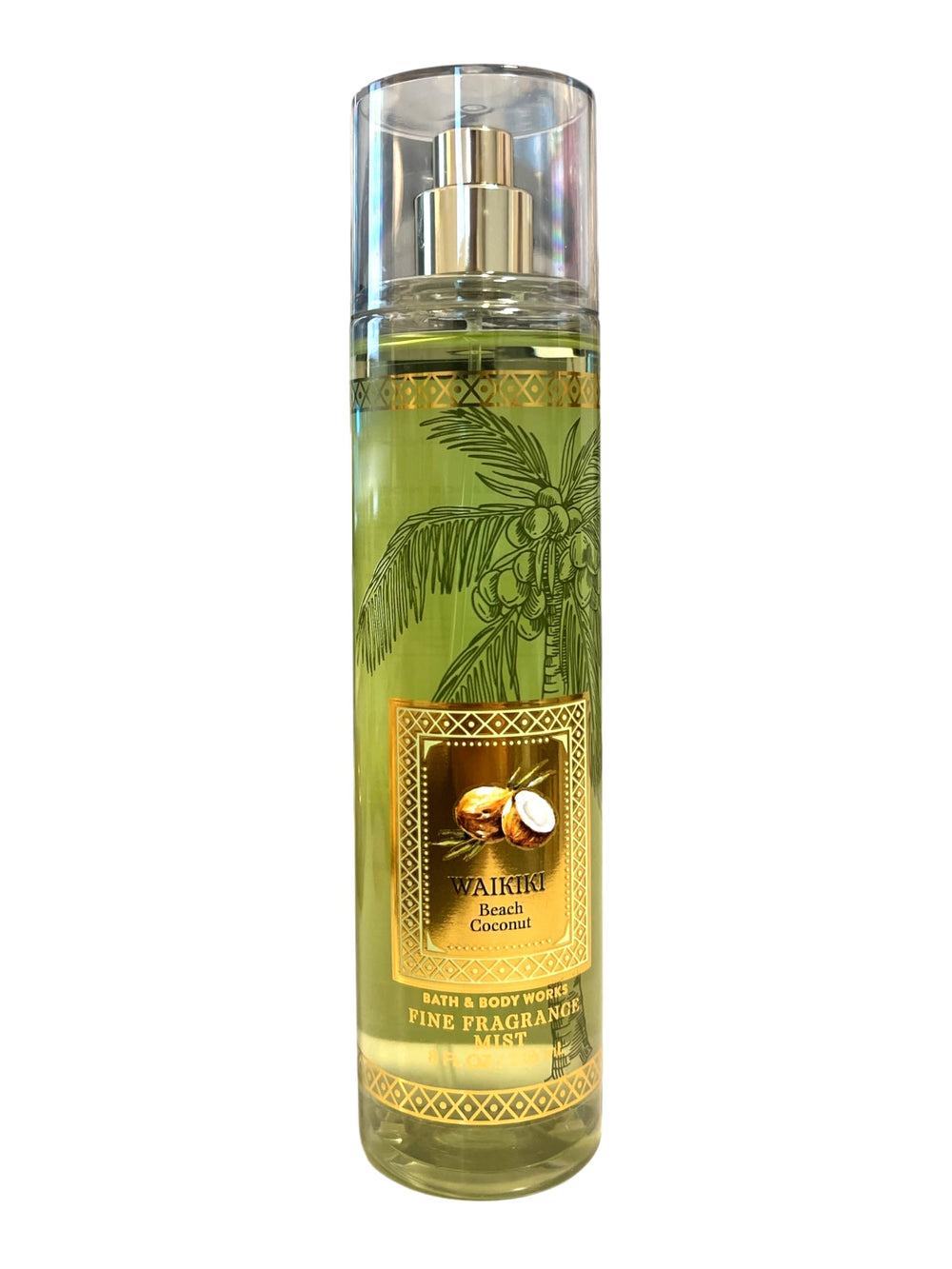 Bath & Body Works Waikiki Beach Coconut fragrance mist spray shown in action, ideal for quick touch-ups.