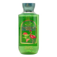 Bath & Body Works Watermelon Mojito shower gel bottle, lush lather for daily cleansing.