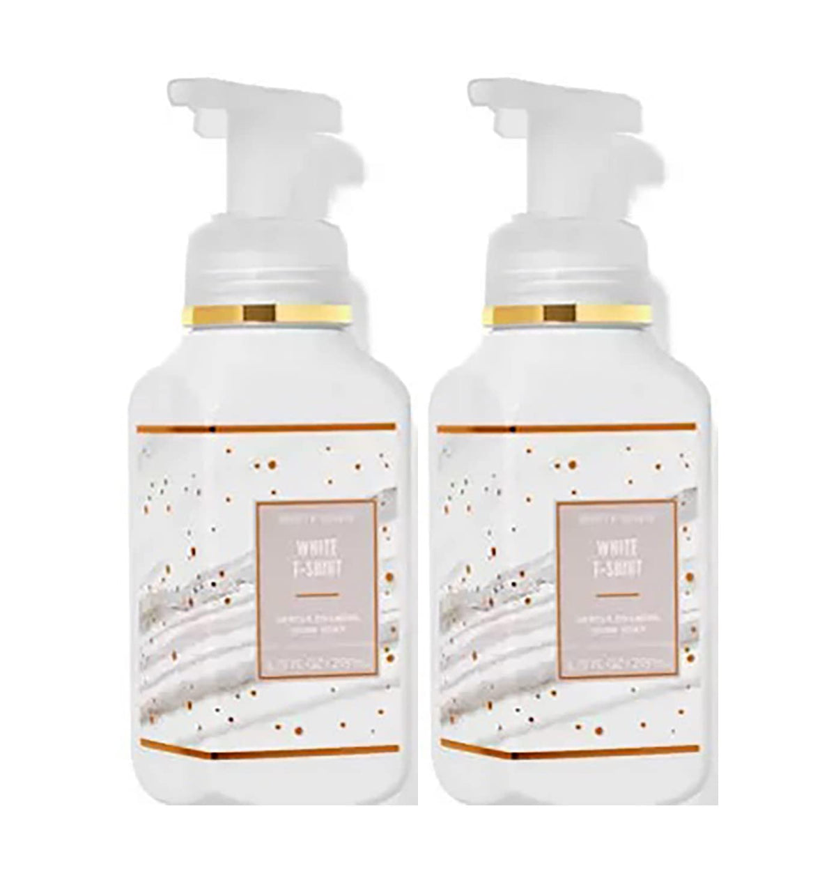 Bath & Body Works White T-Shirt soap bottles in a 2-pack with creamy foam for gentle everyday use.