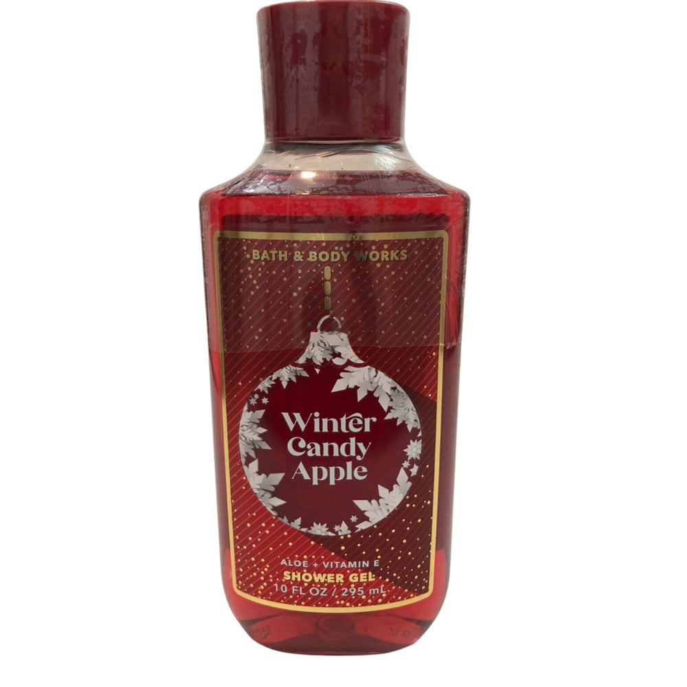 Bath & Body Works Winter Candy Apple shower gel closeup — rich lather and vibrant scent