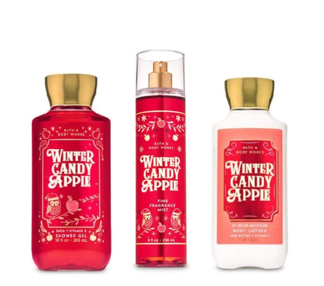 Bath & Body Works Winter Candy Apple shower gel bottle with festive fragrance for daily cleansing.