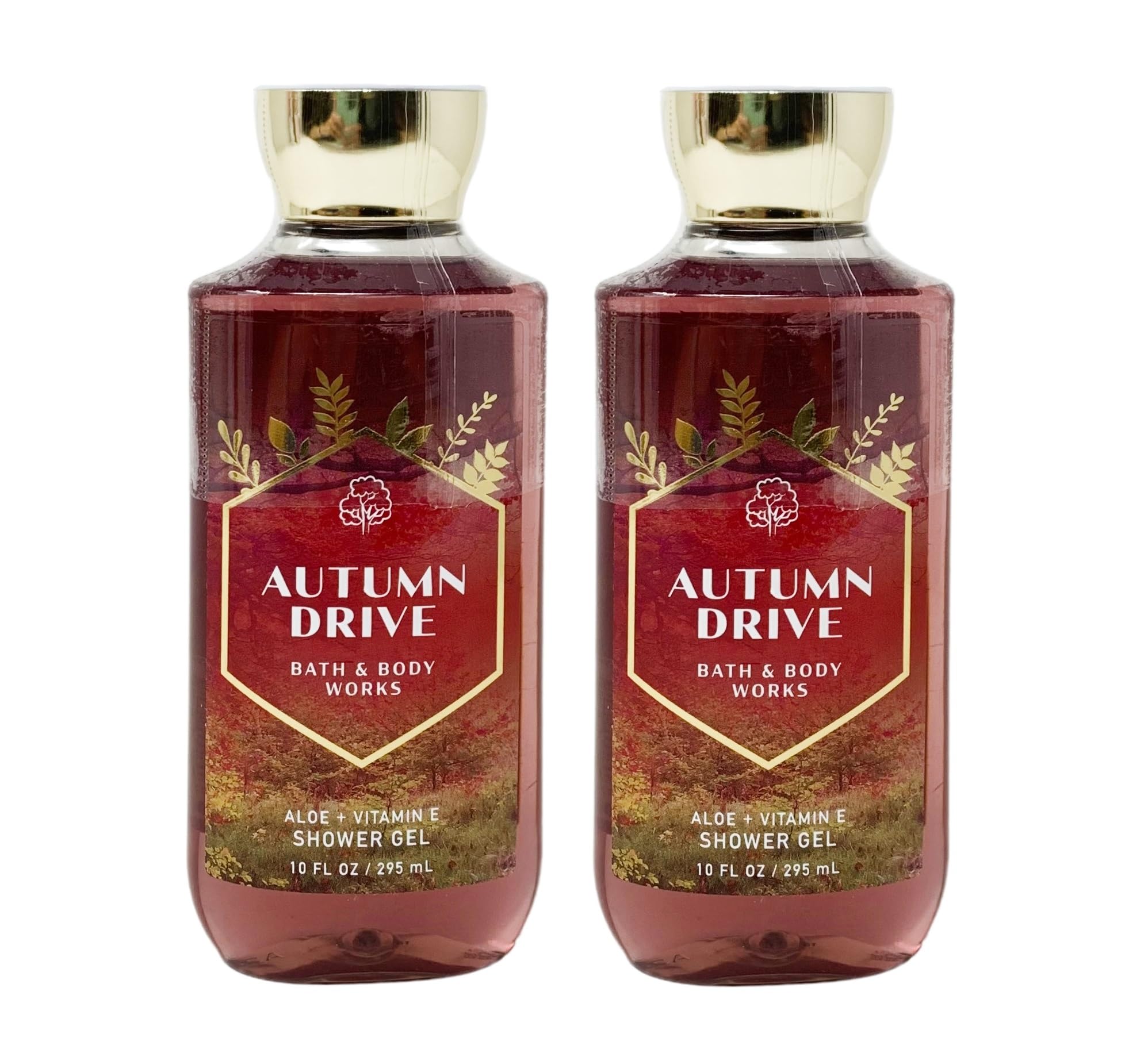 Bath & Body Works Autumn Drive shower gel bottle 10oz for refreshing cleanse and fragrance.