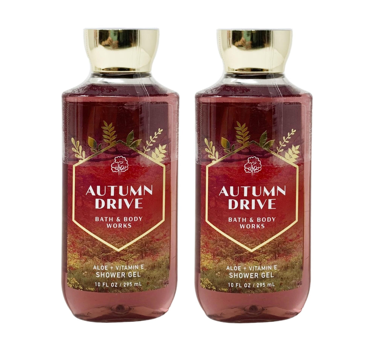 Bath & Body Works Autumn Drive shower gel bottle 10oz for refreshing cleanse and fragrance.