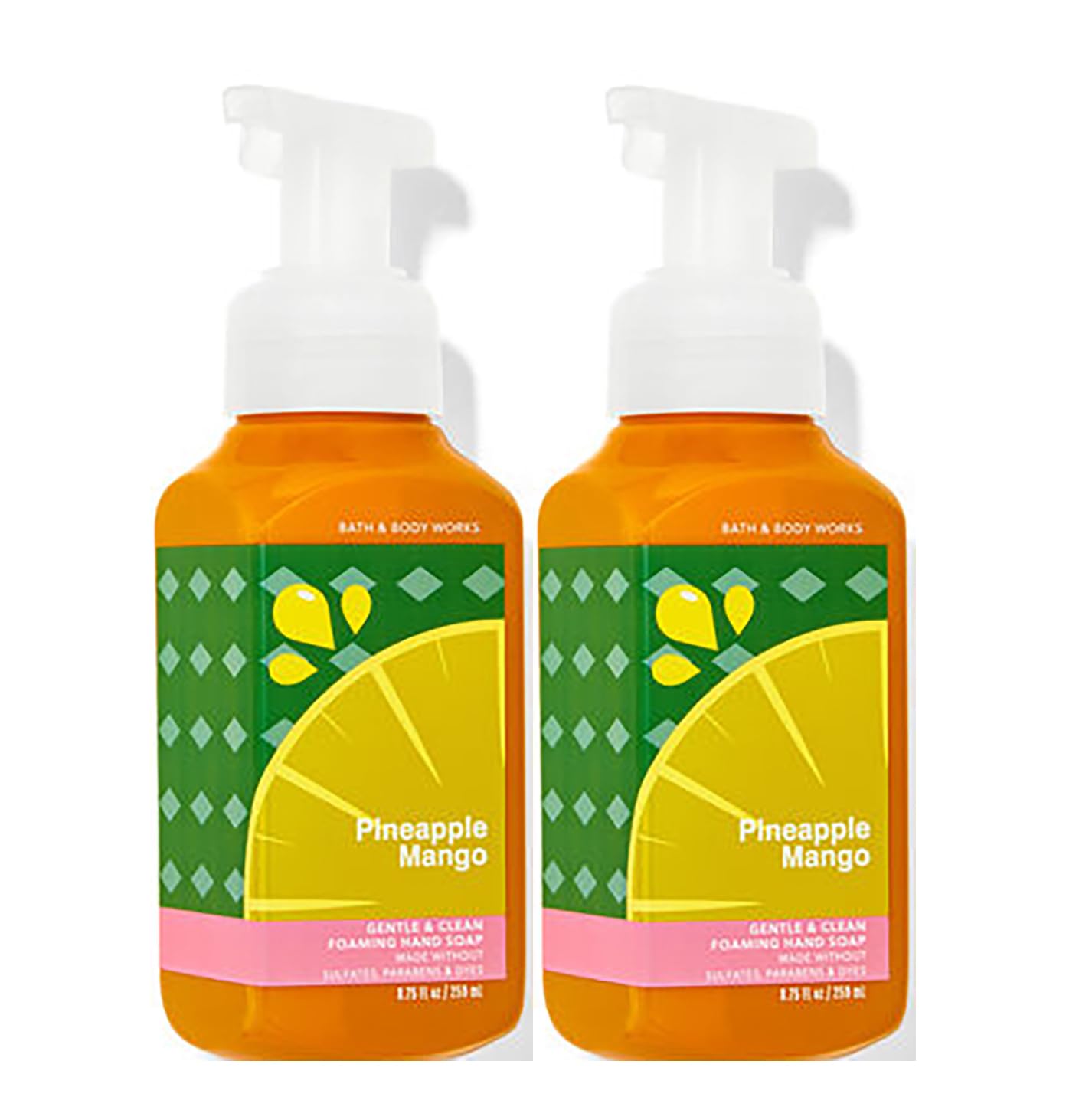 Bath & Body Works Gentle Foaming Hand Soap bottle Pineapple Mango for soft hands and fresh scent