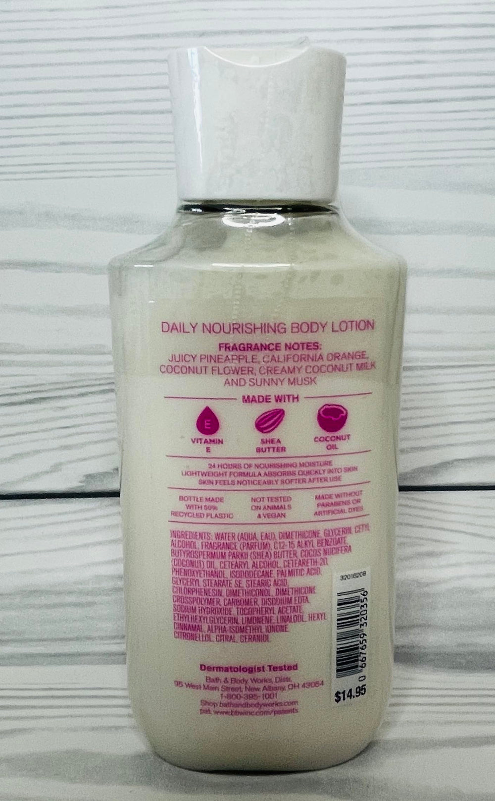 Bath & Body Works Malibu Heat lotion texture close-up showing creamy moisture.