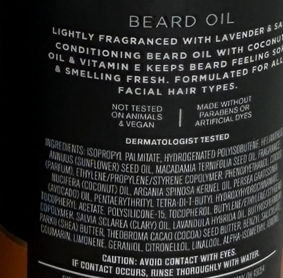 Bath & Body Works beard oil application on hands for even distribution and conditioning