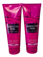 Bath & Body Works Perfect in Pink cream jar close-up reveals rich texture for smooth skin.