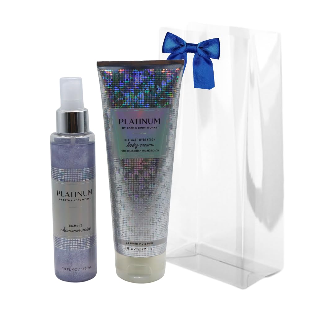 Bath & Body Works Platinum Diamond Shimmer Mist bottle with radiant glow and fragrance