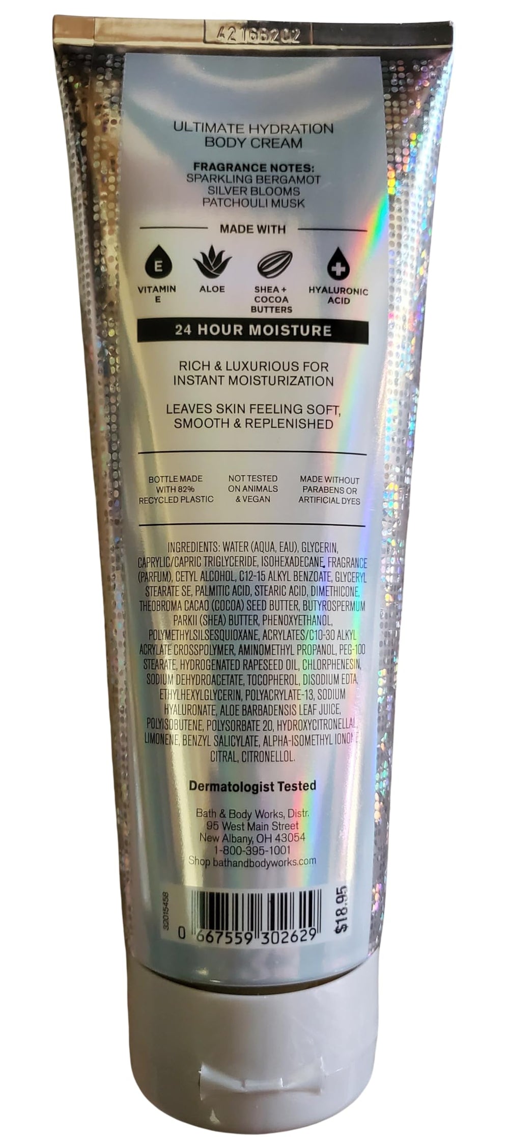 Bath & Body Works Platinum Ultimate Hydration Body Cream product image with rich texture and smooth application