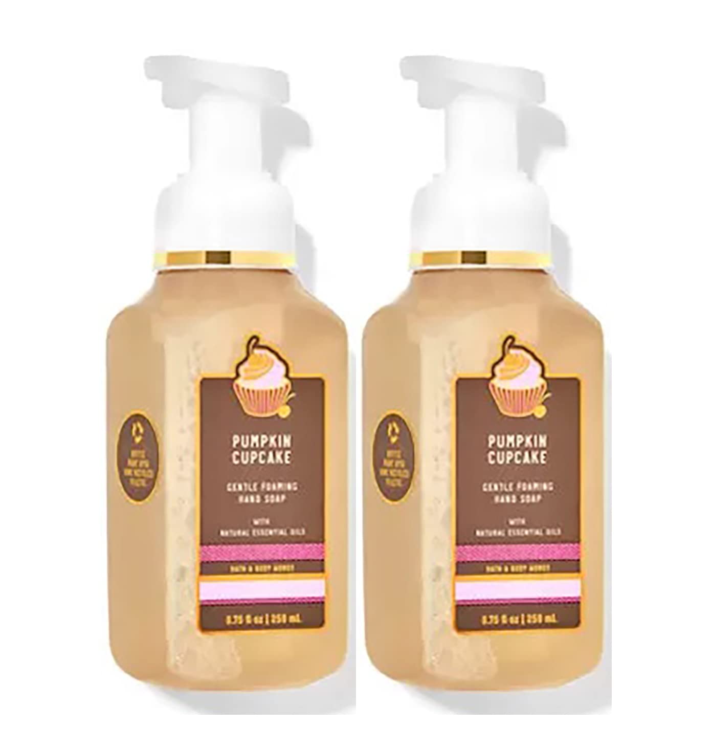 Bath & Body Works Pumpkin Cupcake foaming soap bottle; gentle cleansing for daily hands