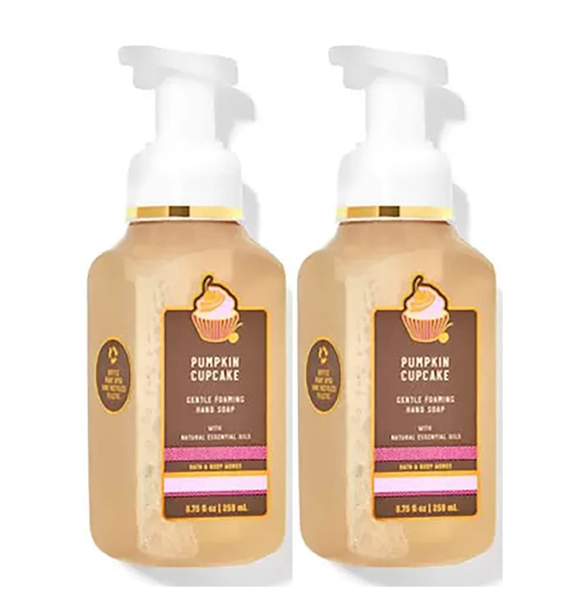 Bath & Body Works Pumpkin Cupcake foaming soap bottle; gentle cleansing for daily hands