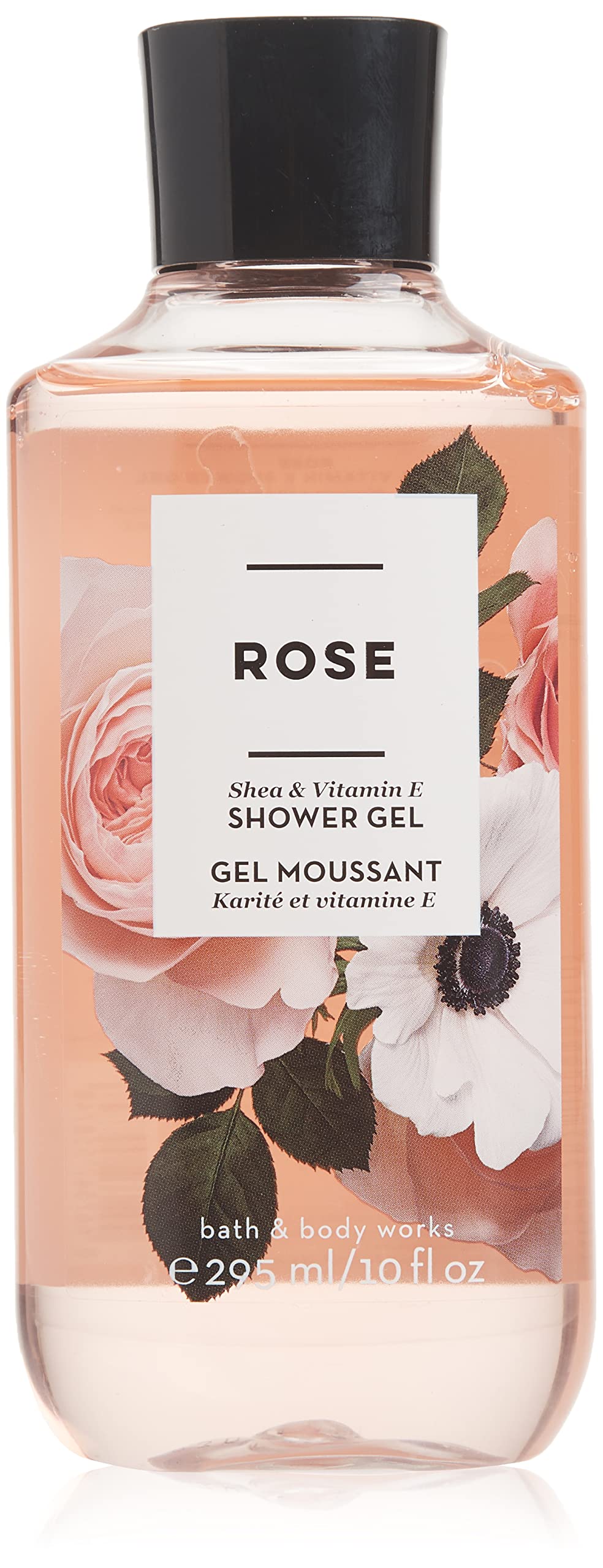 Bath and Body Works Rose Shea and Vitamin E Shower Gel bottle with fragrant rosewater for soft skin