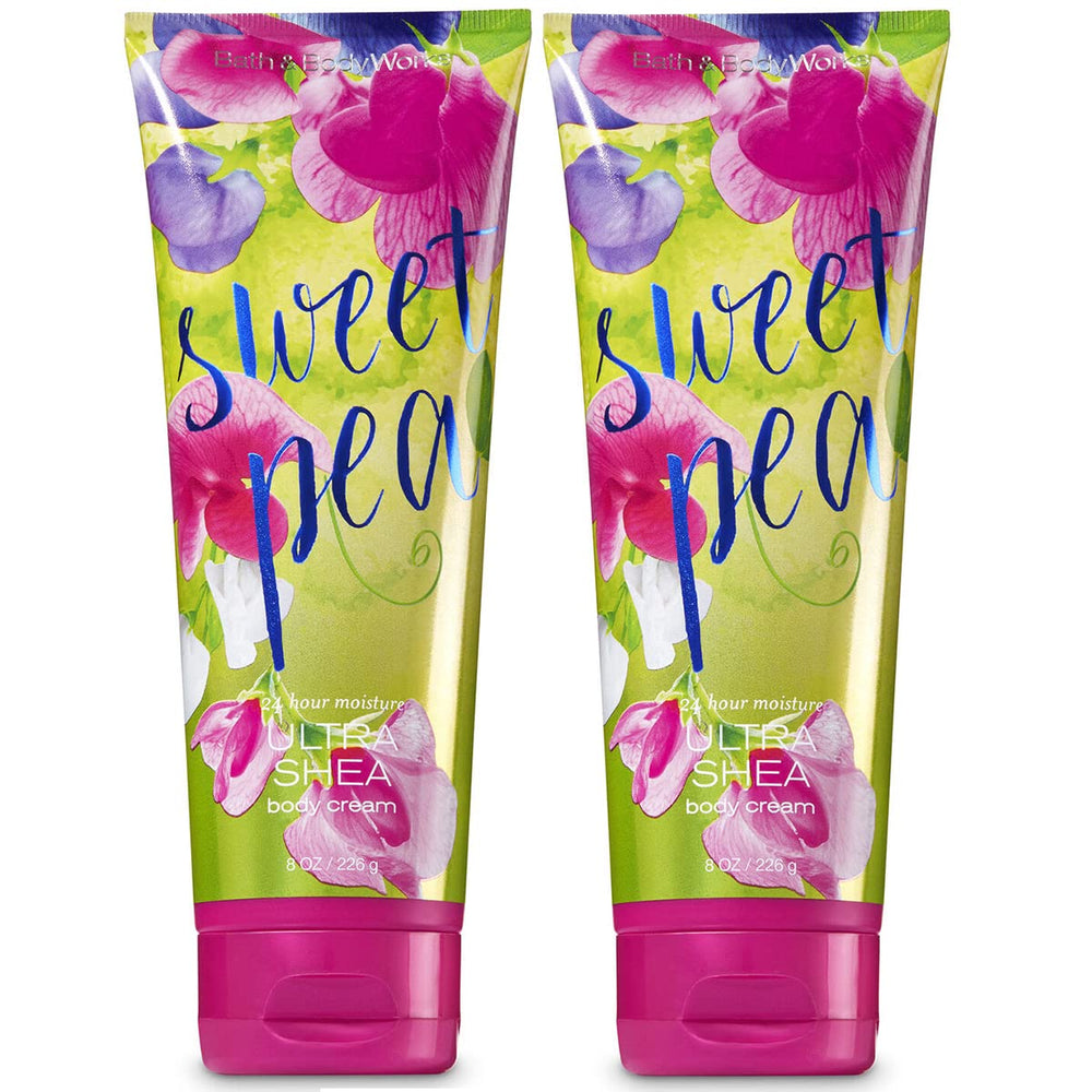 Bath & Body Works Sweet Pea Ultra Shea tub front showing rich moisture texture.