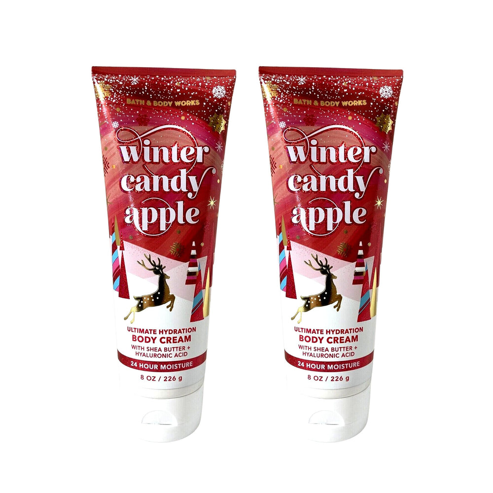 Bath & Body Works Ultimate Hydration Body Cream Winter Candy Apple, rich moisturizer for soft skin and light fragrance