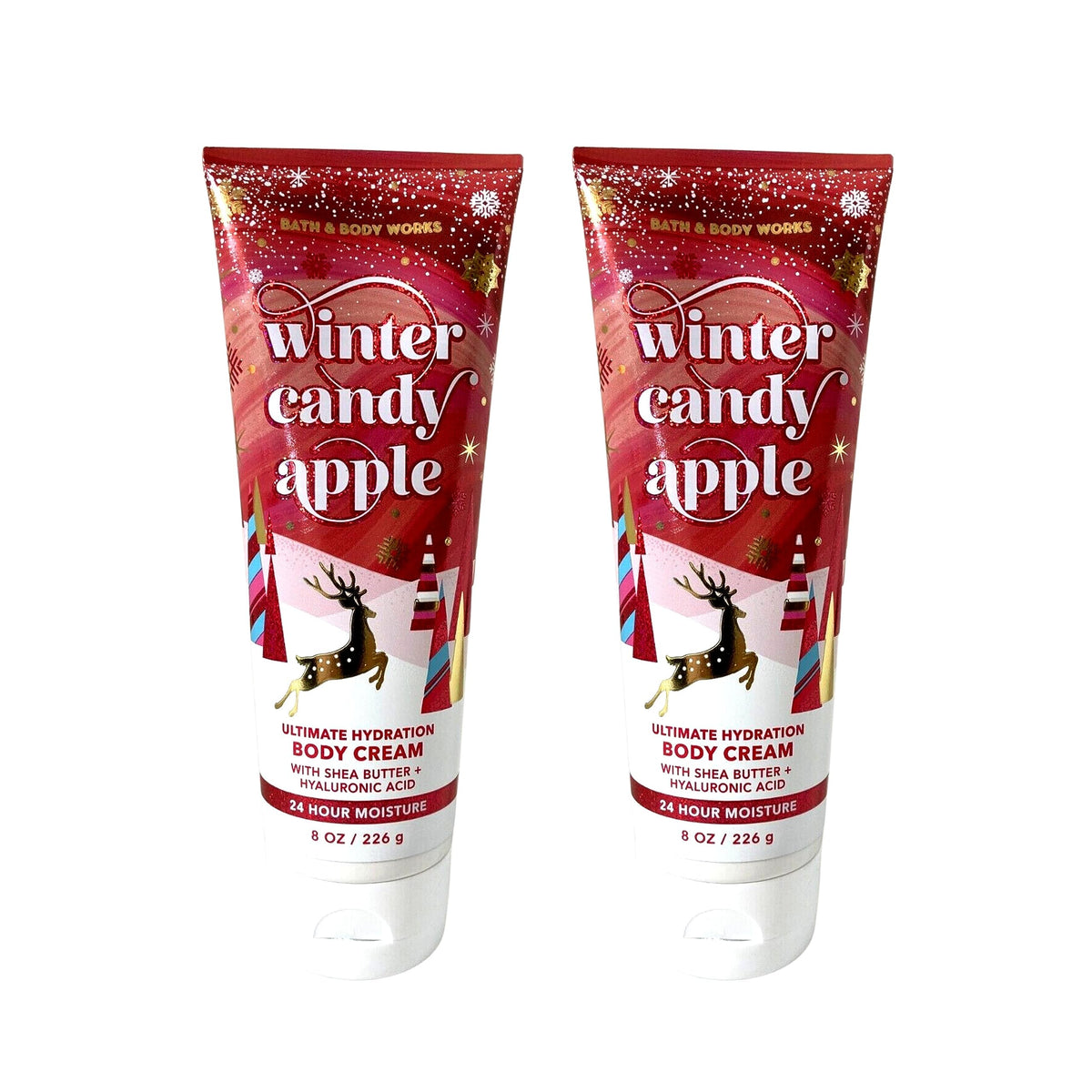Bath & Body Works Ultimate Hydration Body Cream Winter Candy Apple, rich moisturizer for soft skin and light fragrance