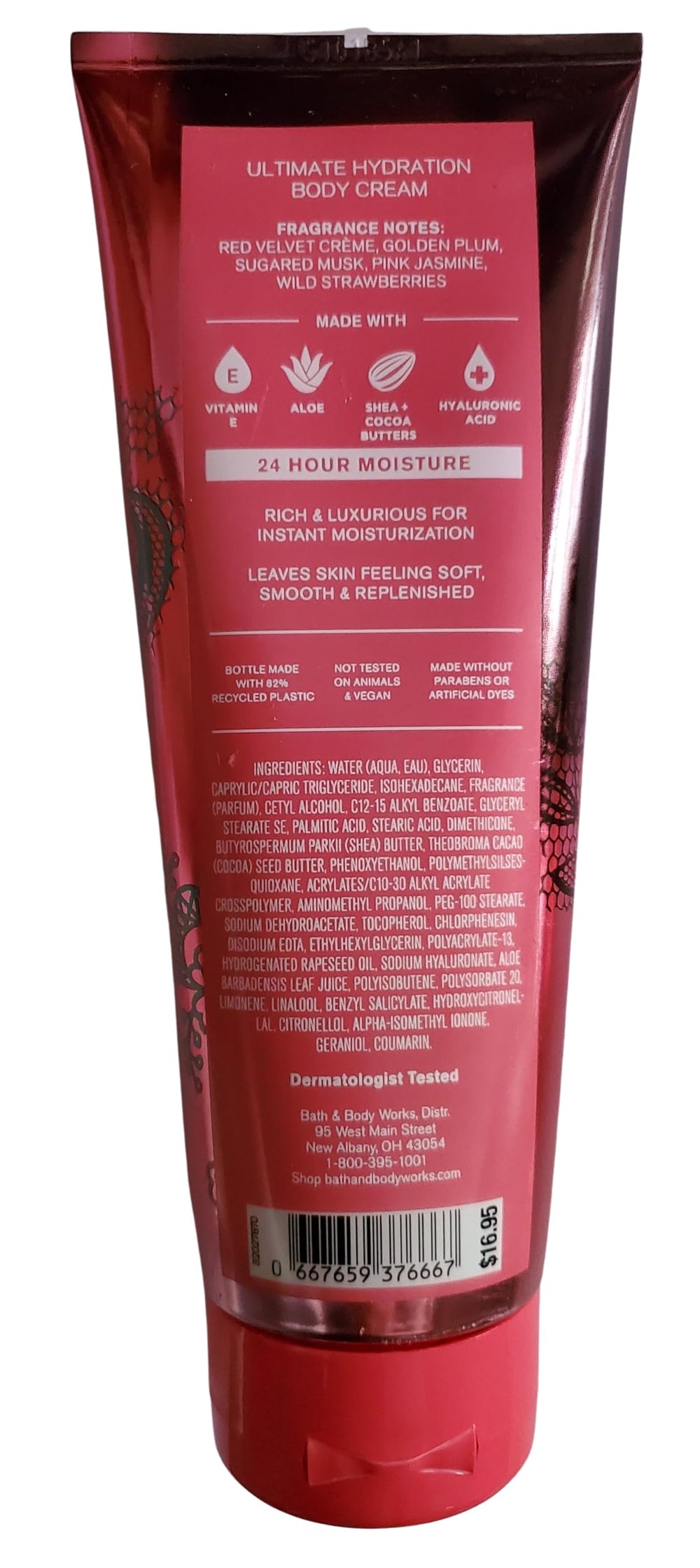 Bath & Body Works Velvet Sugar packaging label closeup highlights fragrance notes.