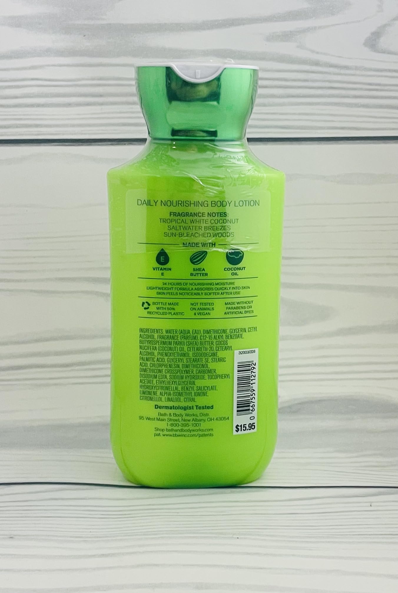 Bath and Body Works Waikiki Coconut lotion two-pack, 8 oz each, ideal gift option.