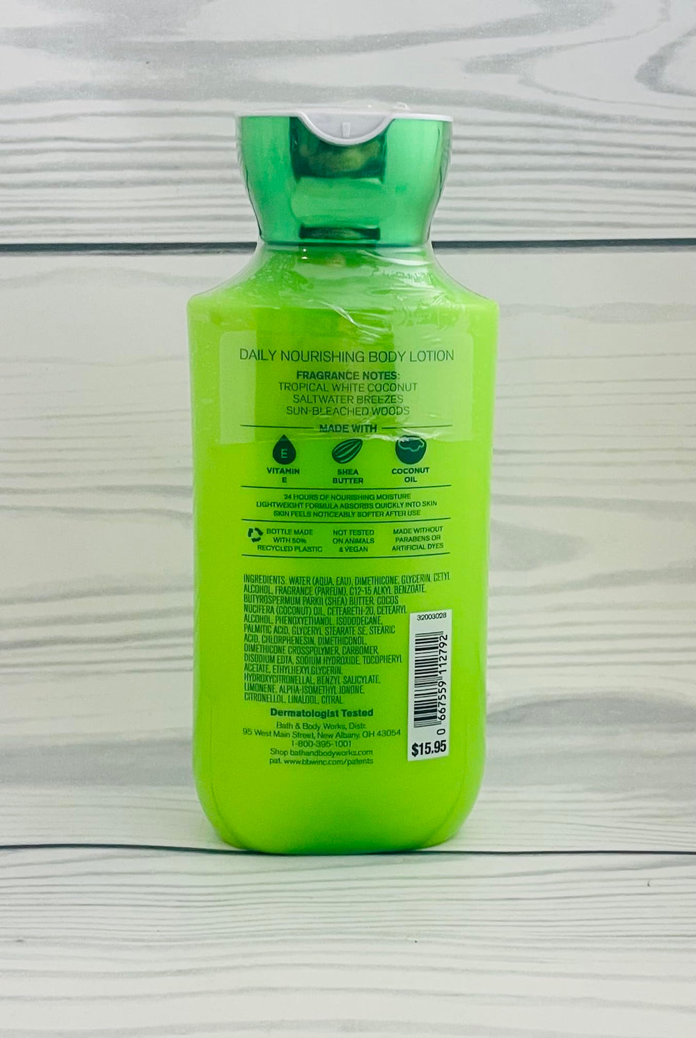 Bath and Body Works Waikiki Coconut lotion two-pack, 8 oz each, ideal gift option.