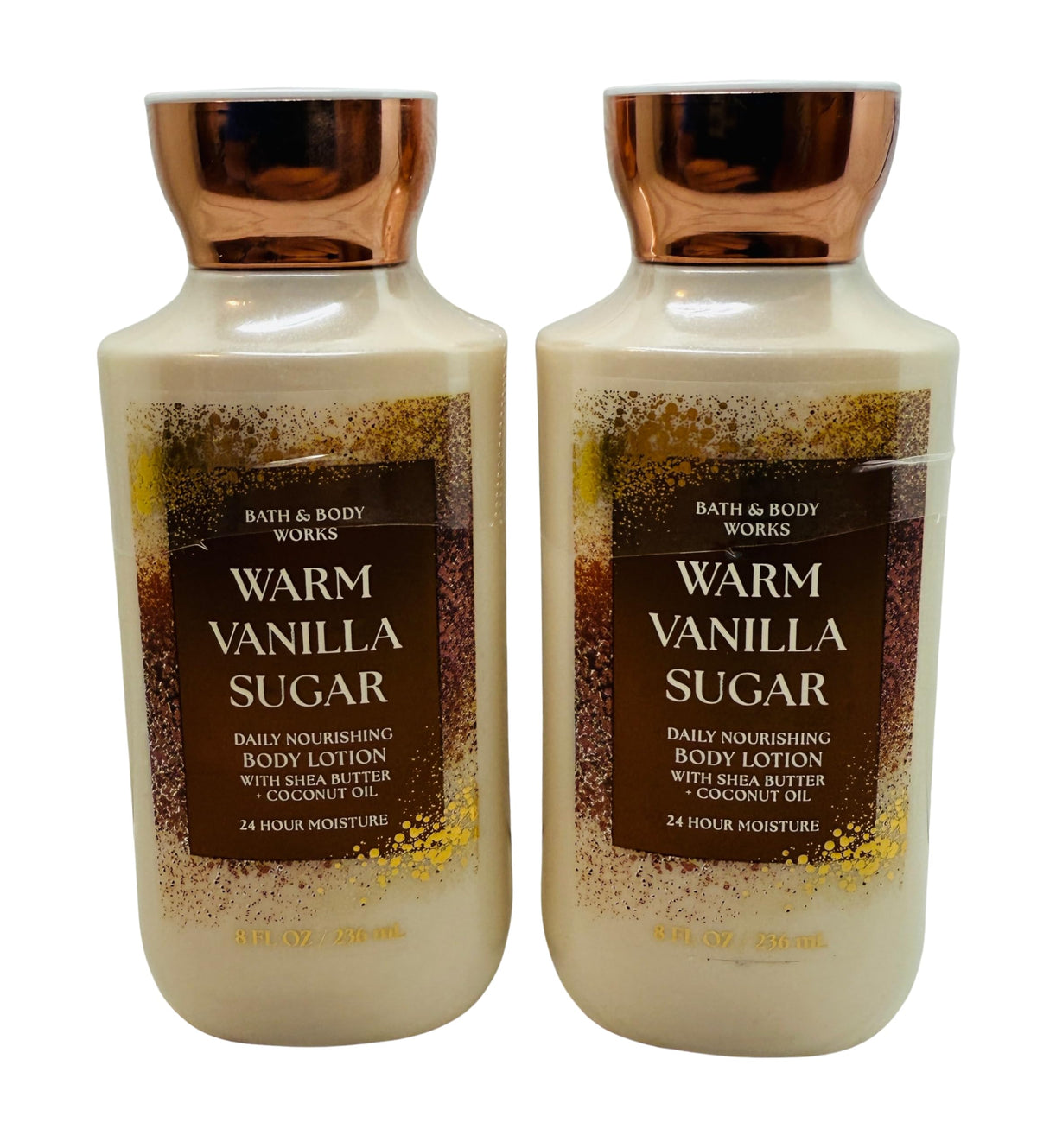 Bath & Body Works Warm Vanilla Sugar lotion bottle front view for daily hydration.