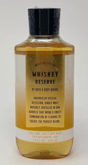 Bath & Body Works Whiskey & Reserve Bourbon bottle highlights 3-in-1 wash for hair, face and body.
