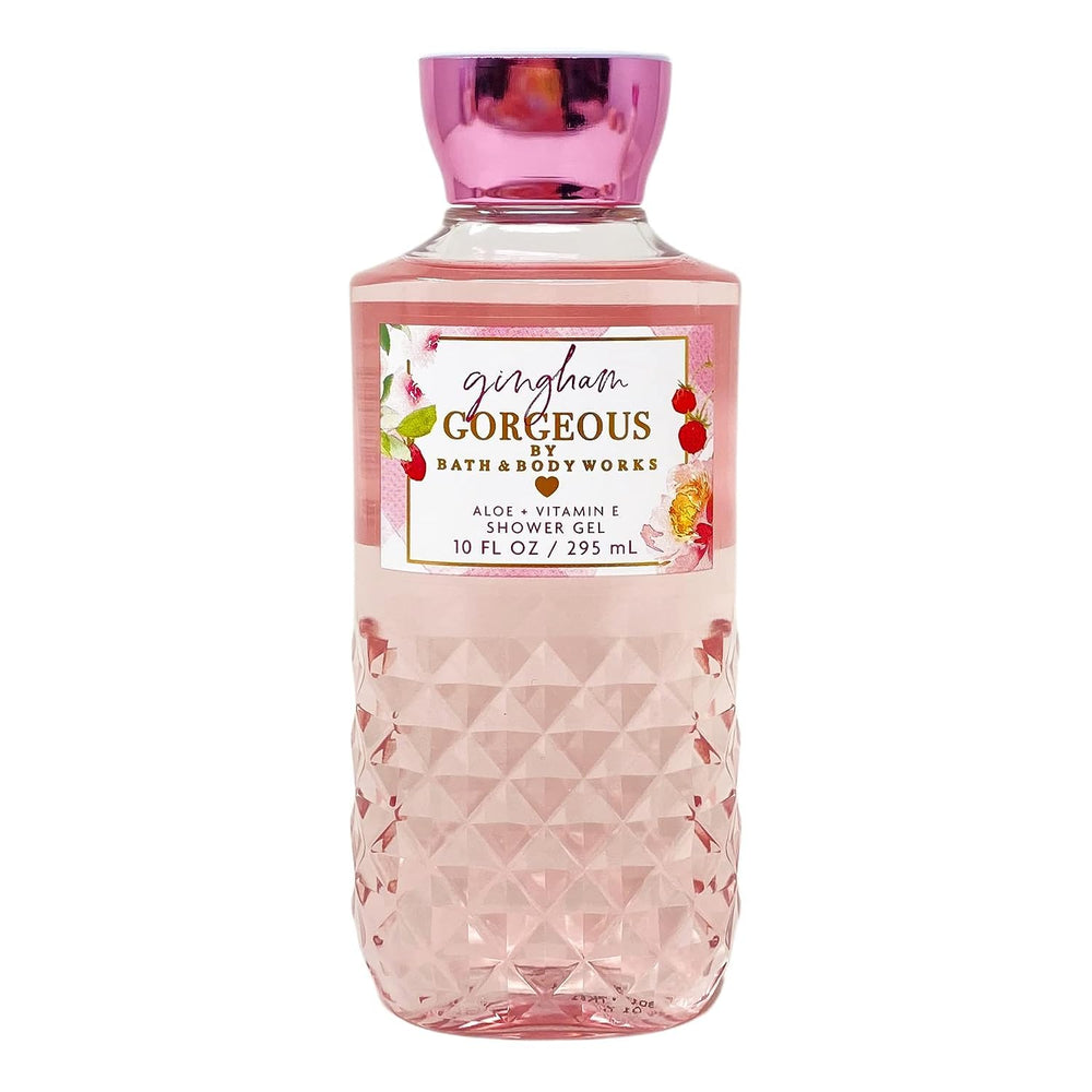 Bath and Body Works Gingham Gorgeous shower gel bottle with fruity floral scent for daily cleansing