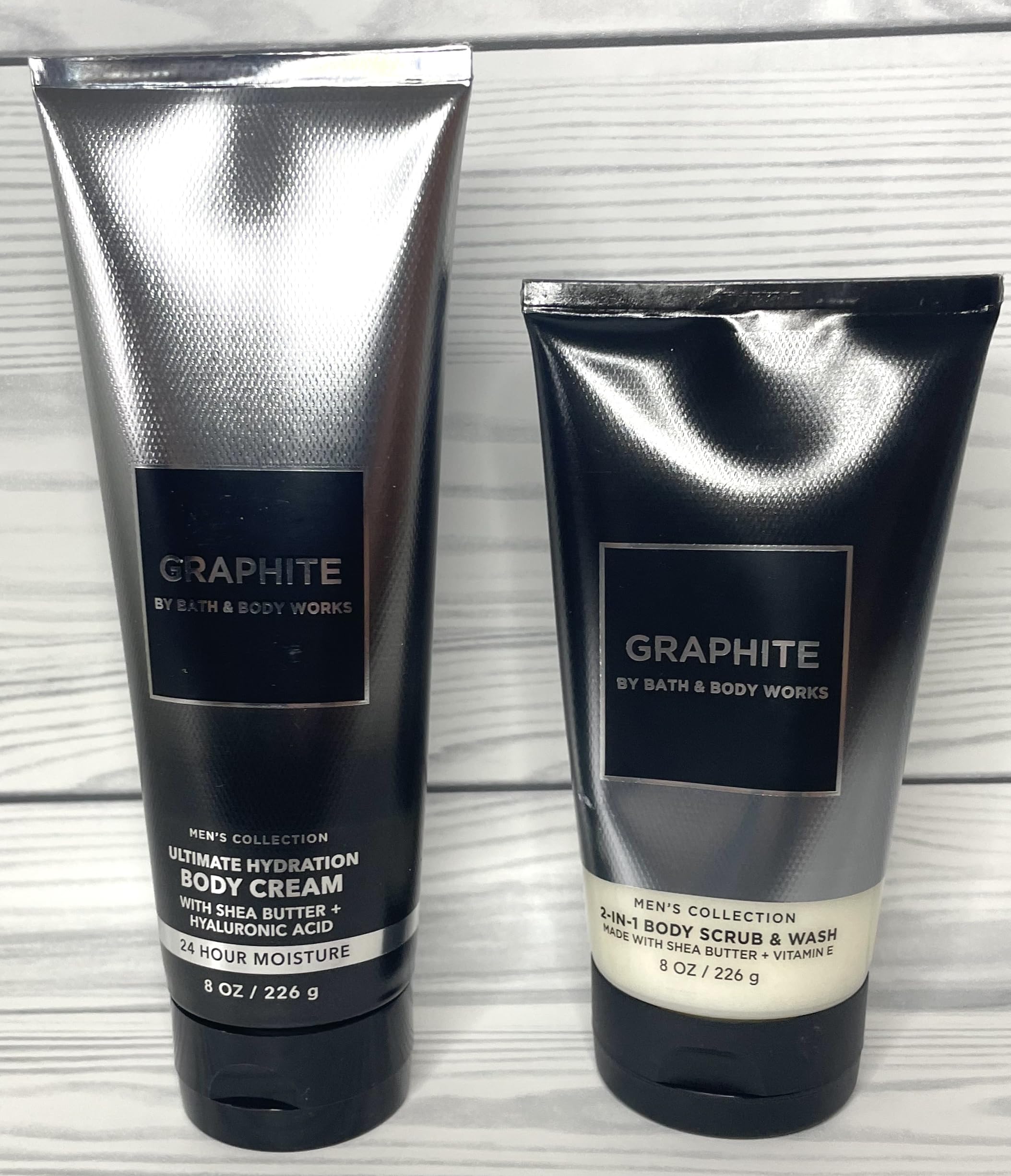 Bath & Body Works Graphite Body Scrub 8oz for gentle buffing and silky skin