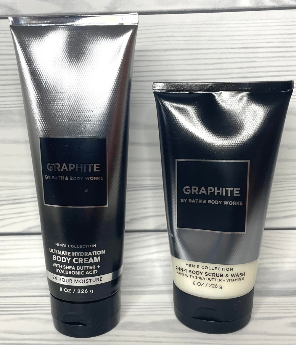 Bath & Body Works Graphite Body Scrub 8oz for gentle buffing and silky skin
