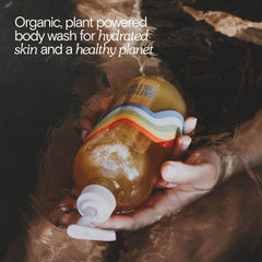 Bathing Culture bottle pour showing rich lather for easy cleansing