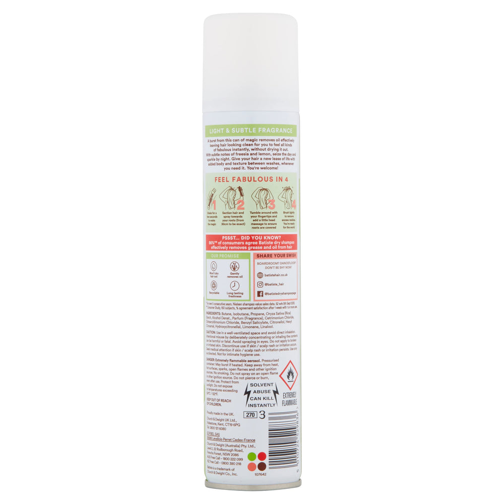 Six-pack of Batiste Bare dry shampoo on display.