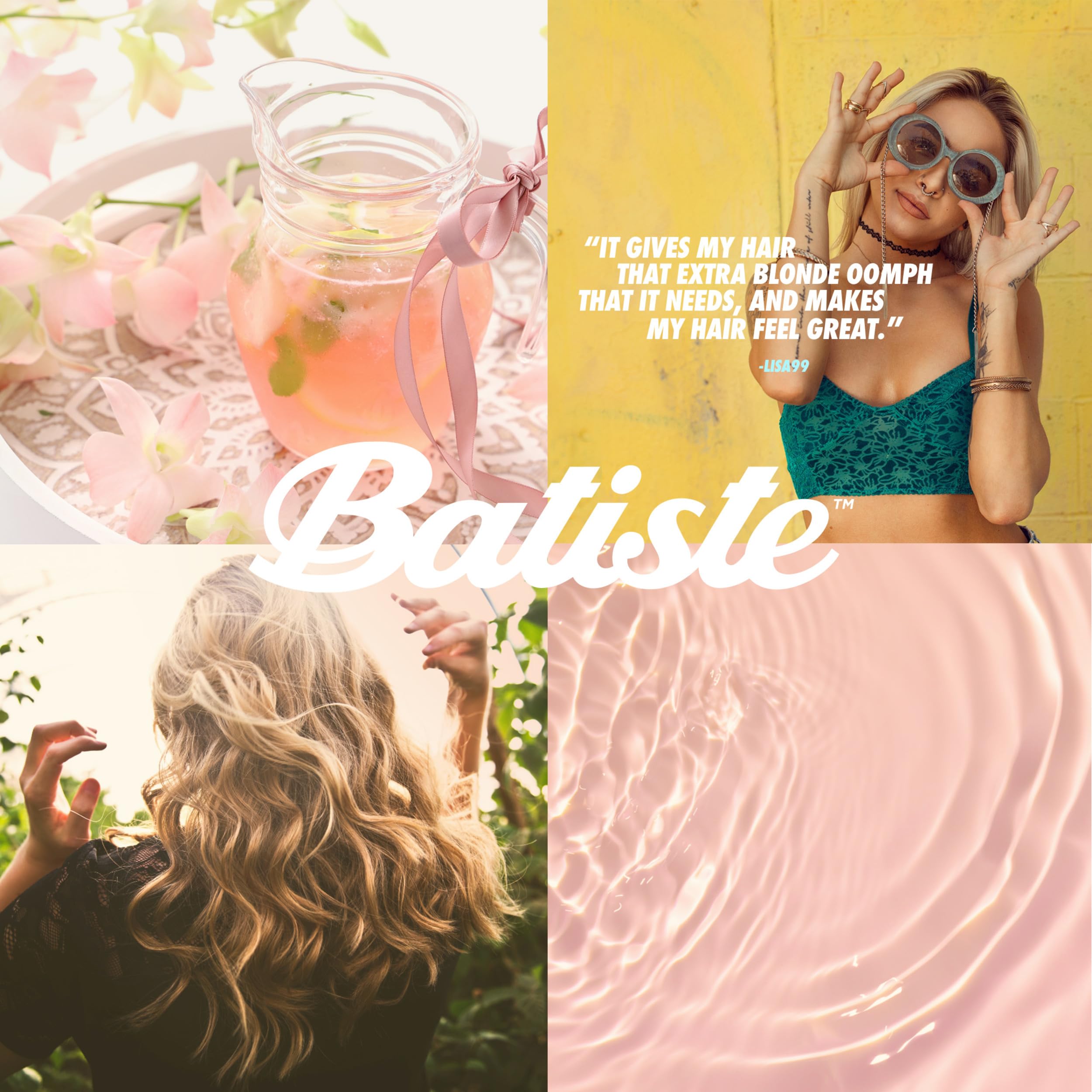 Batiste Brilliant Blonde being used between washes for a fresh look.