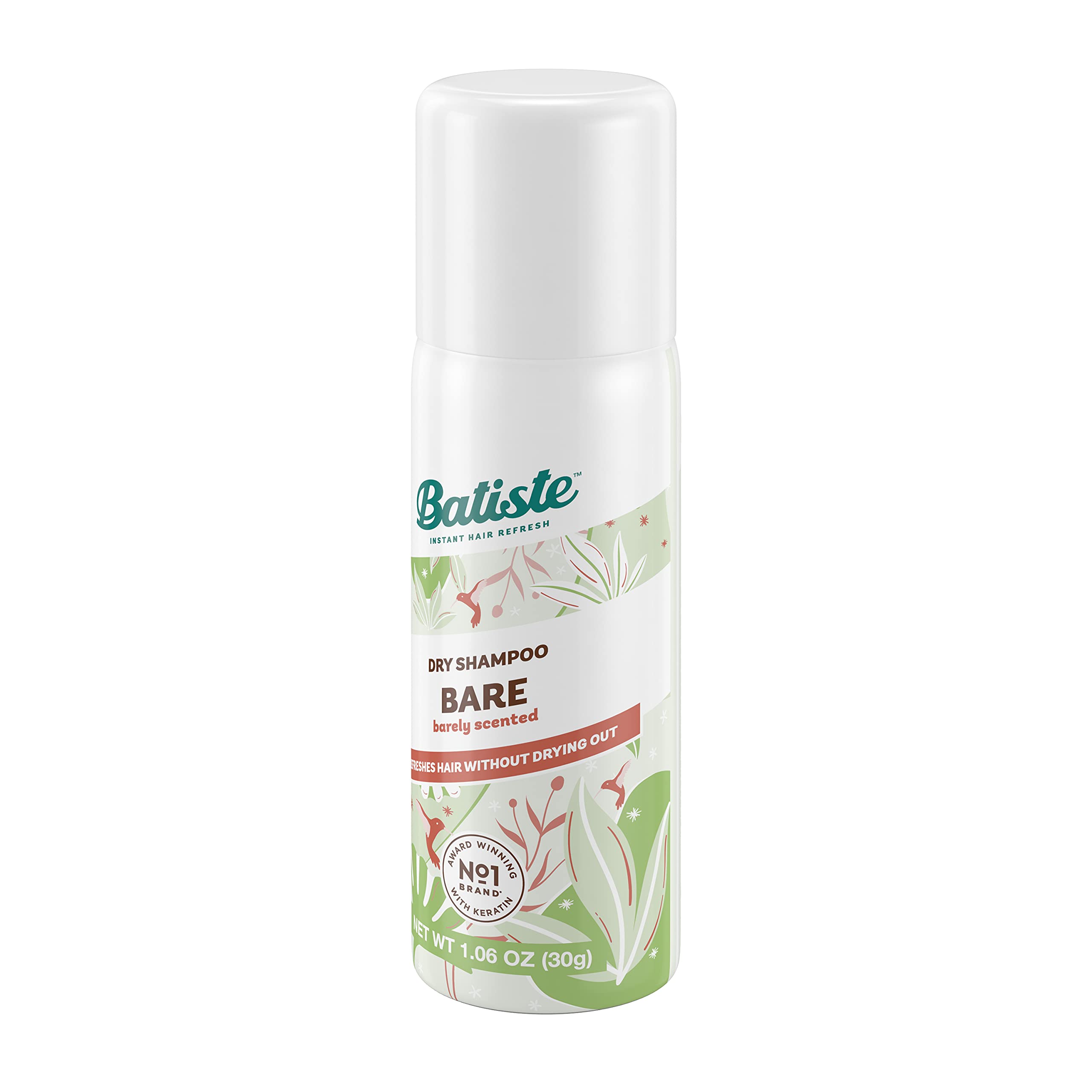 Back label detail on Batiste Bare mini travel size for easy reference