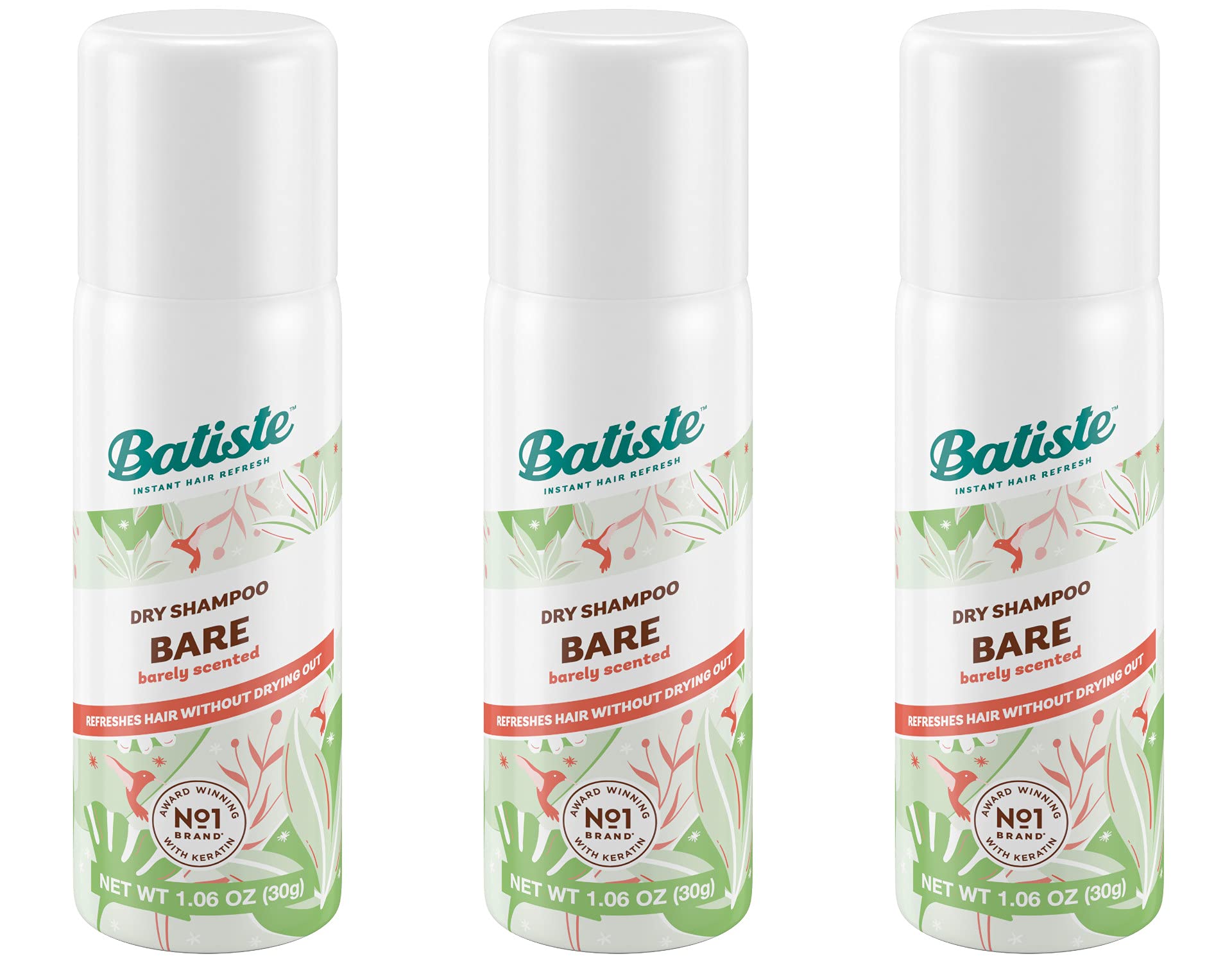 Batiste Bare mini travel dry shampoo front view for on-the-go refresh