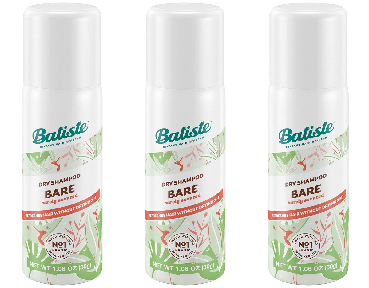 Batiste Bare mini travel dry shampoo front view for on-the-go refresh