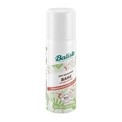 Hands applying spray to refresh hair with Batiste Bare mini