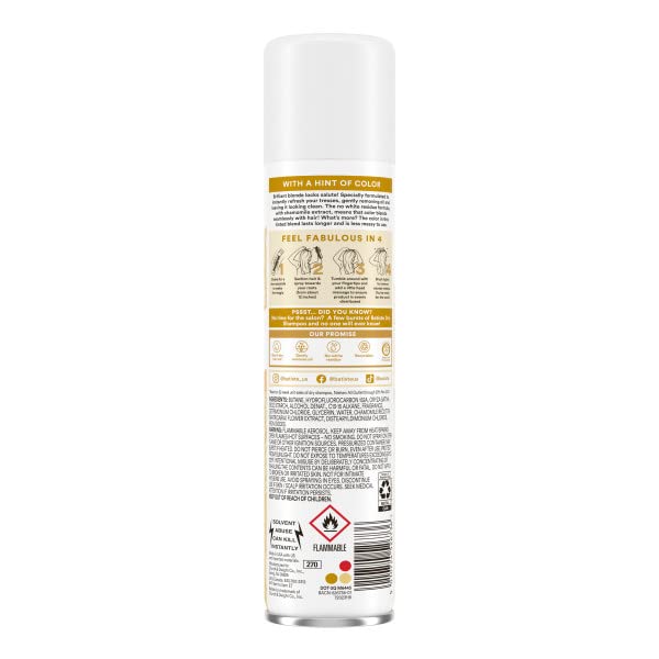 Hair refreshed between washes using Batiste Brilliant Blonde.