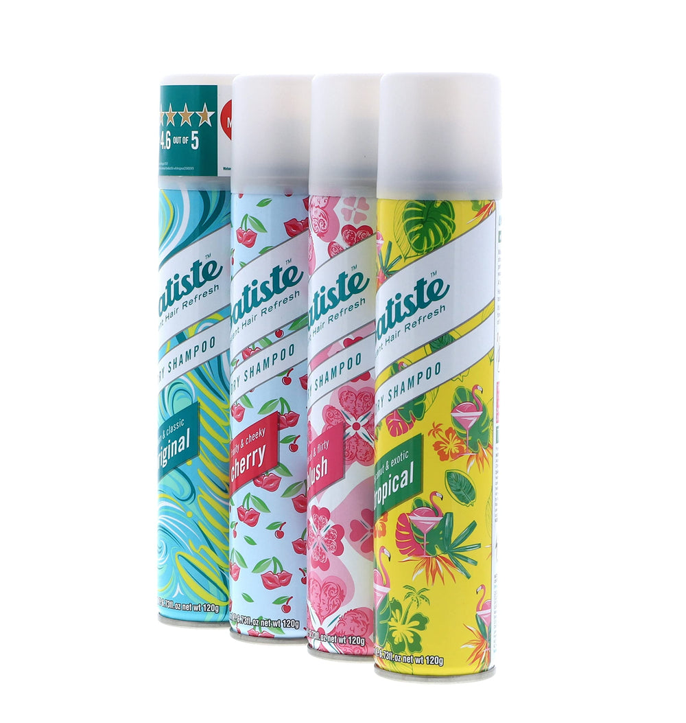 Batiste Dry Shampoo Cherry bottle adds fruity aroma and light lift