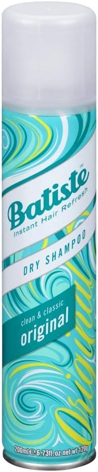 Batiste dry shampoo original 200 ml pack six keeps hair feeling fresh and oil-free.