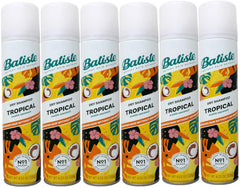 Batiste Dry Shampoo Tropical bottle pour for quick refresh between washes.