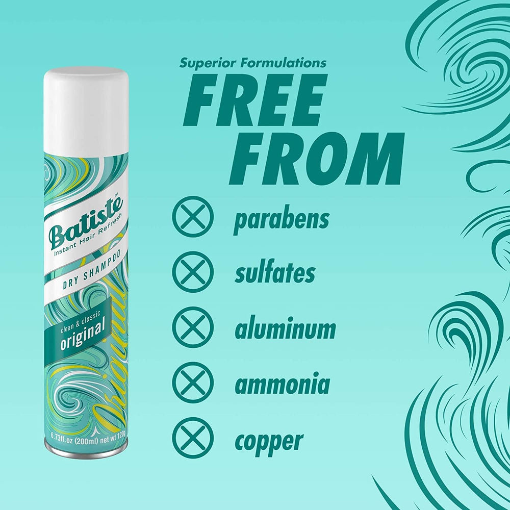 Batiste Original Dry Shampoo spray on hair to refresh roots