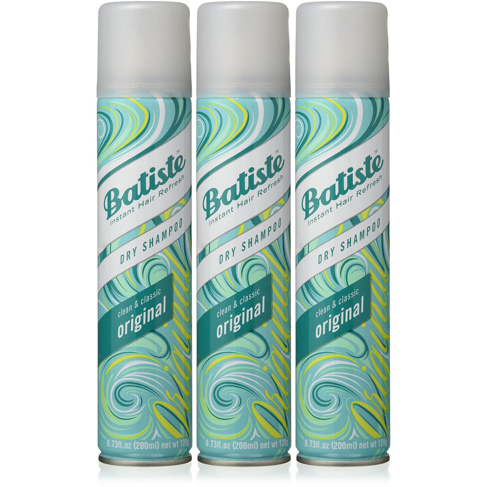 Batiste Original Dry Shampoo triple-pack front view for quick refresh