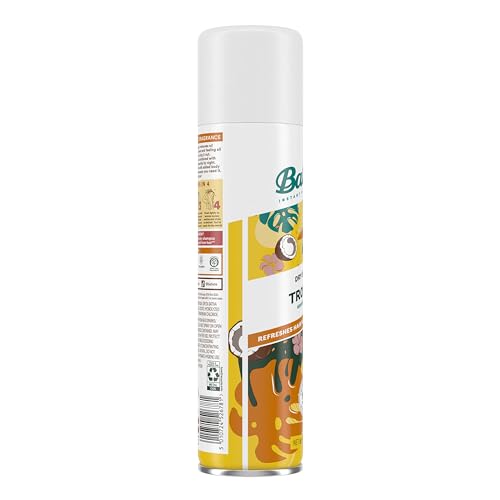 Batiste Tropical Dry Shampoo results showing oil absorption and texture.
