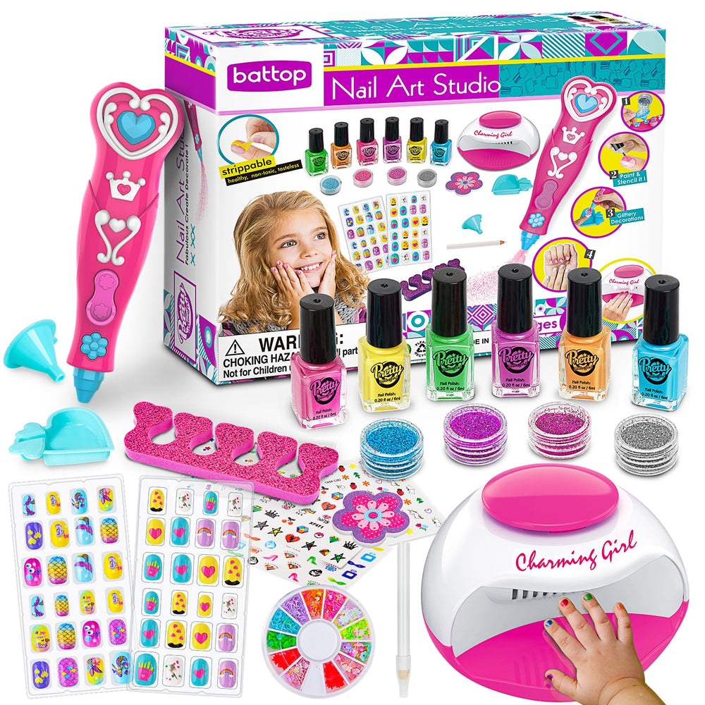 BATTOP fake nails and polish pack lets kids craft nail looks