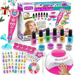BATTOP kids nail art kit with dryer for quick-dry at-home salon play