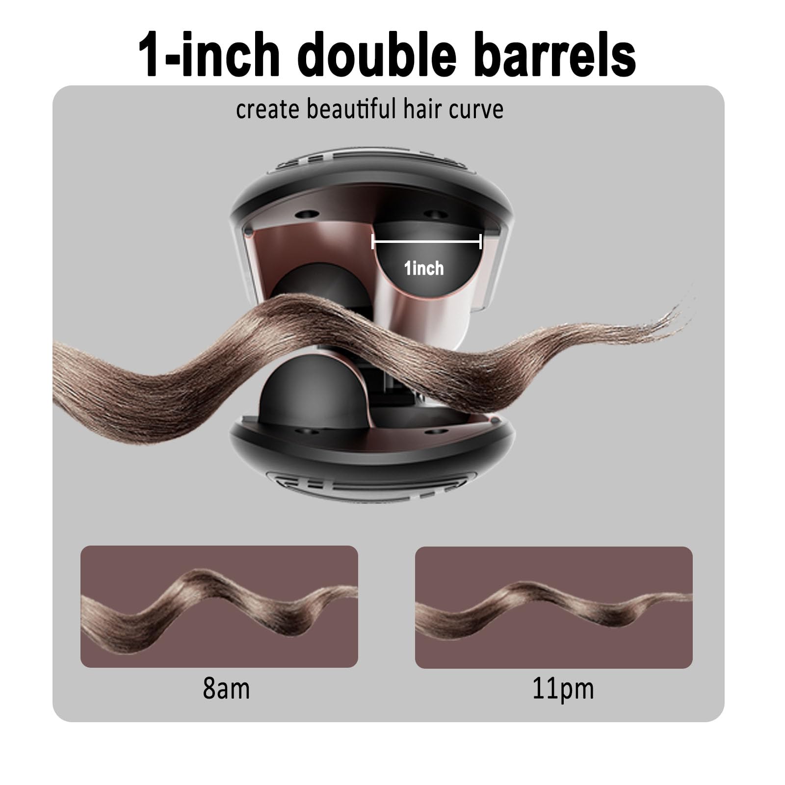 BAUTIA tourmaline ceramic-coated barrels for shiny, smooth styling.