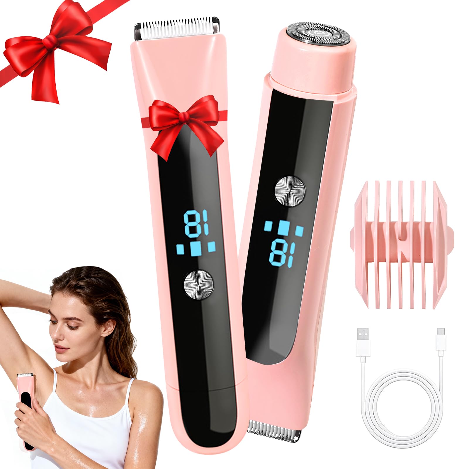 Bayfree bikini-trimmer dual-head for painless precision on sensitive areas